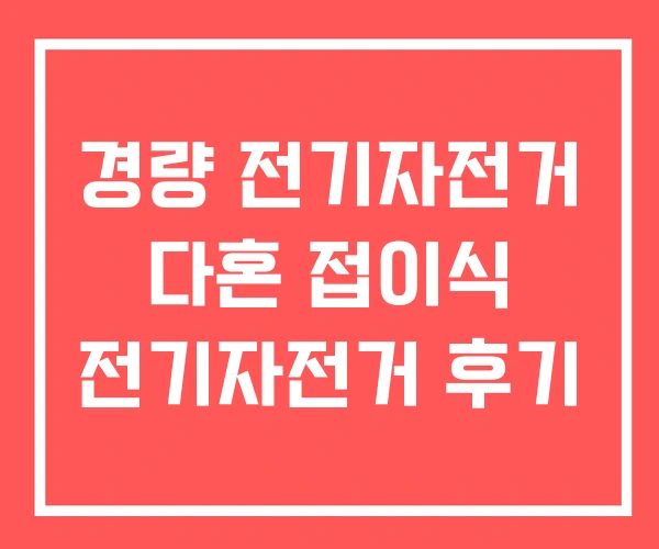 경량 전기자전거 다혼 접이식 전기자전거 후기