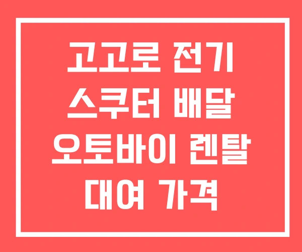 고고로 전기 스쿠터 배달 오토바이 렌탈 대여 가격 고고로 전기 스쿠터 배달 오토바이 렌탈 대여 가격