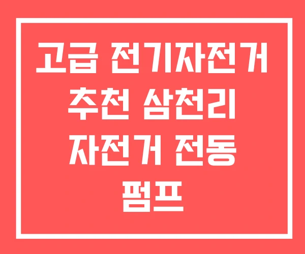 고급 전기자전거 추천 삼천리 자전거 전동 펌프