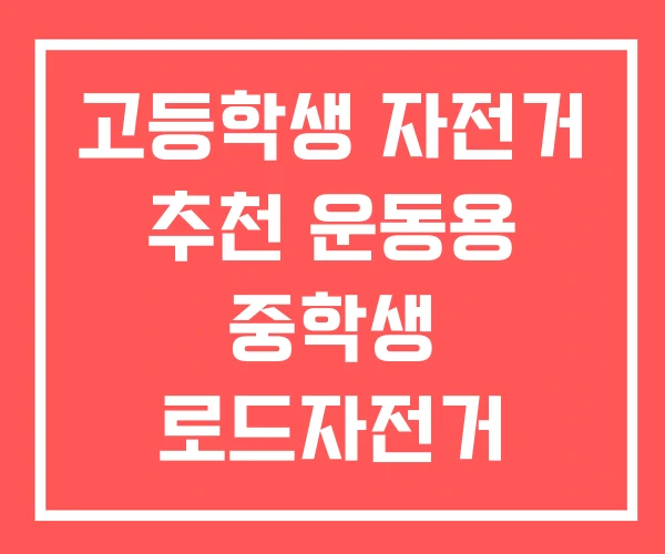 고등학생 자전거 추천 운동용 중학생 로드자전거