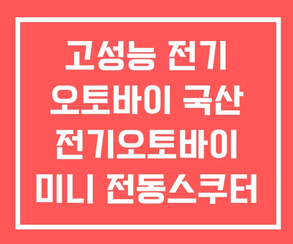 고성능 전기 오토바이 국산 전기오토바이 미니 전동스쿠터