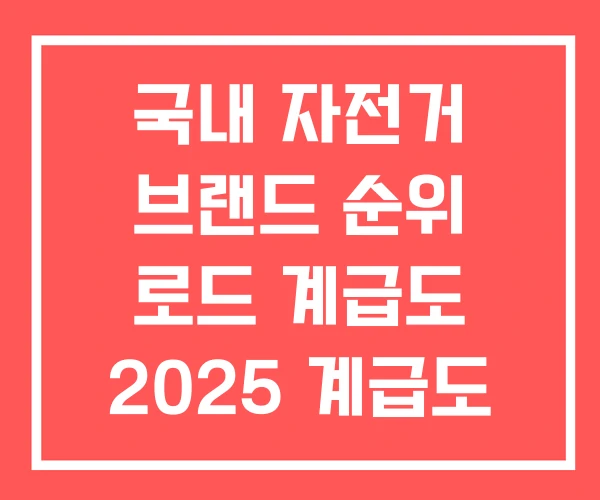 국내 자전거 브랜드 순위 로드 계급도 2025 계급도