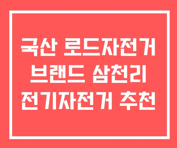국산 로드자전거 브랜드 삼천리 전기자전거 추천