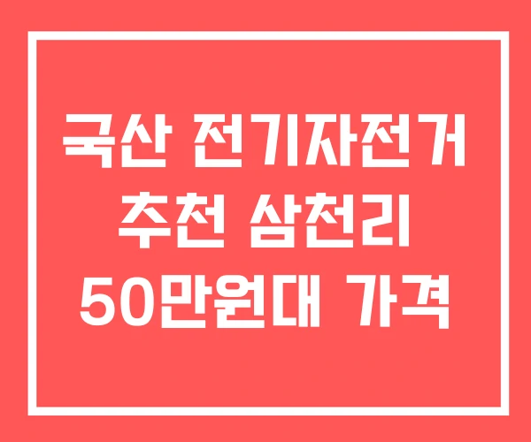 국산 전기자전거 추천 삼천리 50만원대 가격