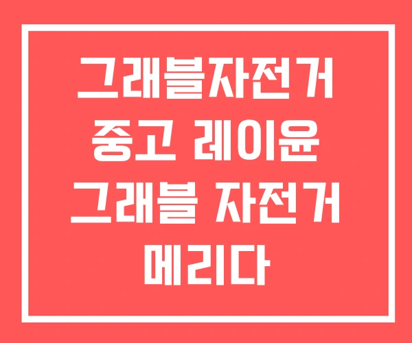 그래블자전거 중고 레이윤 그래블 자전거 메리다