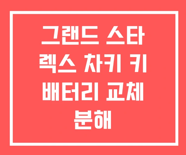그랜드 스타 렉스 차키 키 배터리 교체 분해 그랜드 스타 렉스 차키 키 배터리 교체 분해