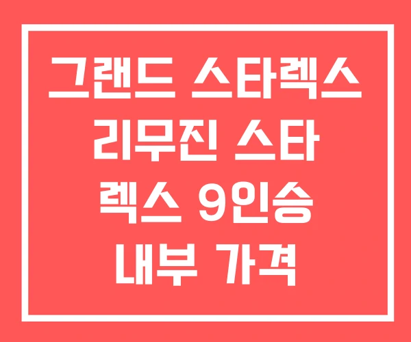 그랜드 스타렉스 리무진 스타 렉스 9인승 내부 가격