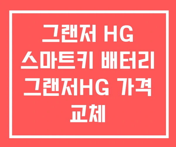 그랜저 HG 스마트키 배터리 그랜저HG 가격 교체
