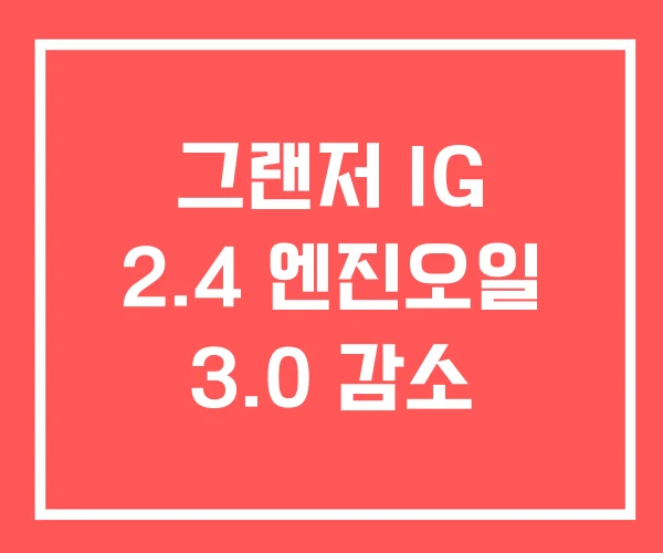 그랜저 IG 2.4 엔진오일 3.0 감소
