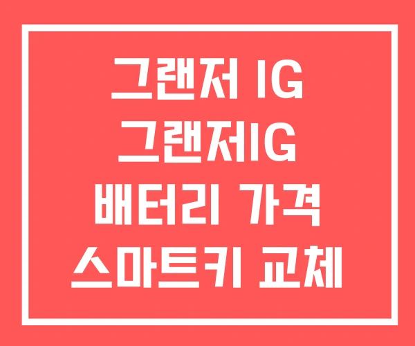 그랜저 IG 그랜저IG 배터리 가격 스마트키 교체