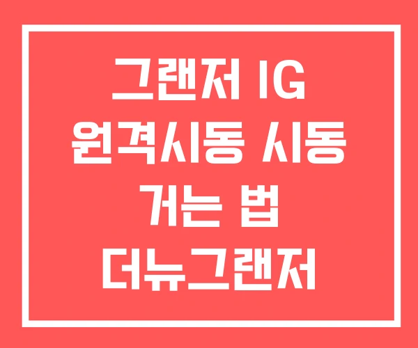 그랜저 IG 원격시동 시동 거는 법 더뉴그랜저