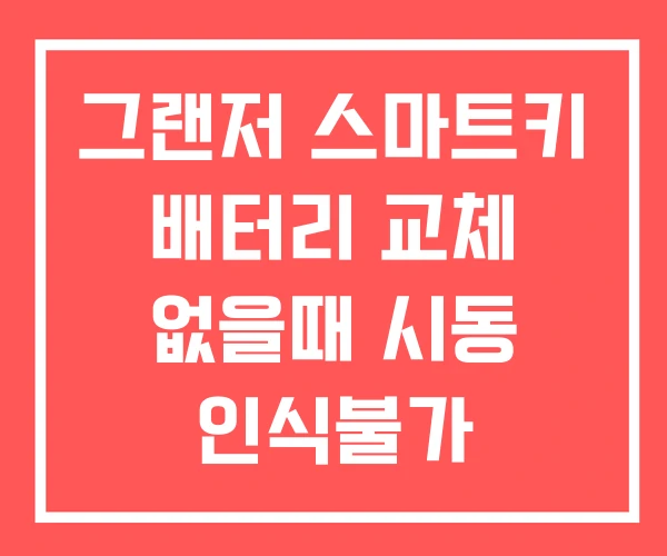 그랜저 스마트키 배터리 교체 없을때 시동 인식불가