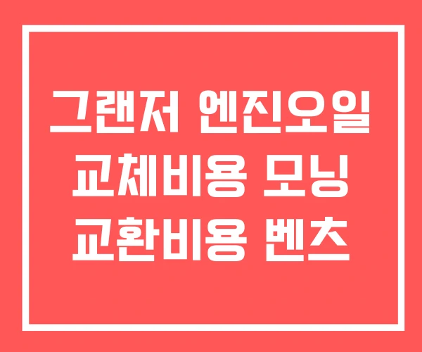 그랜저 엔진오일 교체비용 모닝 교환비용 벤츠 그랜저 엔진오일 교체비용 모닝 교환비용 벤츠
