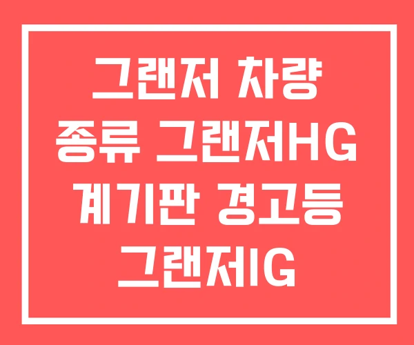 그랜저 차량 종류 그랜저HG 계기판 경고등 그랜저IG