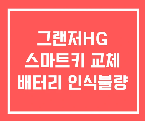 그랜저HG 스마트키 교체 배터리 인식불량 그랜저HG 스마트키 교체 배터리 인식불량