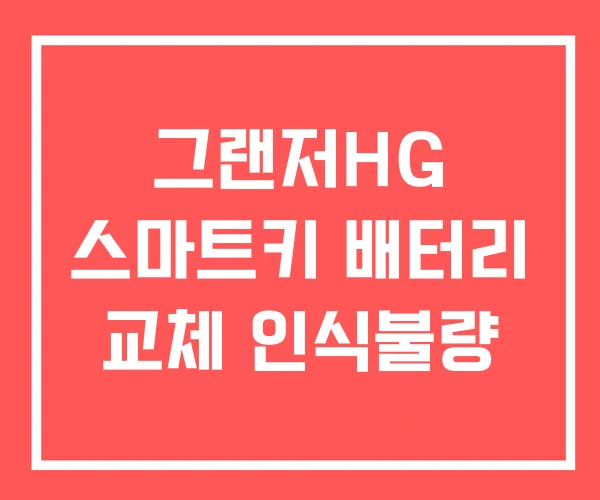 그랜저HG 스마트키 배터리 교체 인식불량 그랜저HG 스마트키 배터리 교체 인식불량