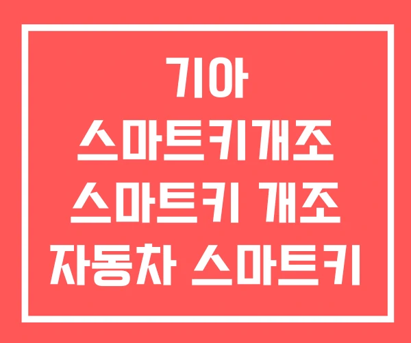 기아 스마트키개조 스마트키 개조 자동차 스마트키