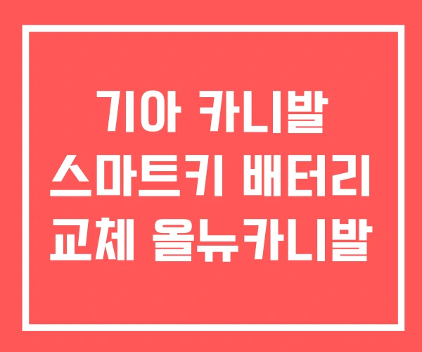 기아 카니발 스마트키 배터리 교체 올뉴카니발