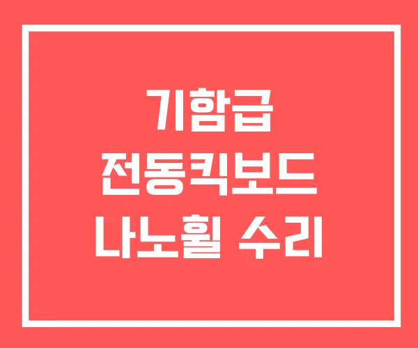 기함급 전동킥보드 나노휠 수리 기함급 전동킥보드 나노휠 수리
