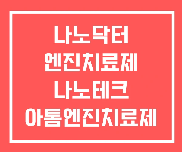 나노닥터 엔진치료제 나노테크 아톰엔진치료제