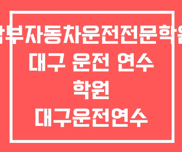 남부자동차운전전문학원 대구 운전 연수 학원 대구운전연수