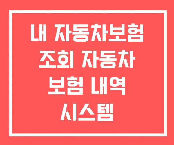 내 자동차보험 조회 자동차 보험 내역 시스템 내 자동차보험 조회 자동차 보험 내역 시스템
