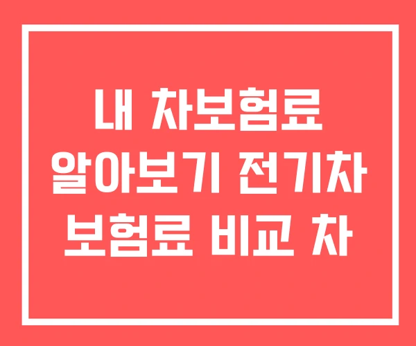 내 차보험료 알아보기 전기차 보험료 비교 차 내 차보험료 알아보기 전기차 보험료 비교 차
