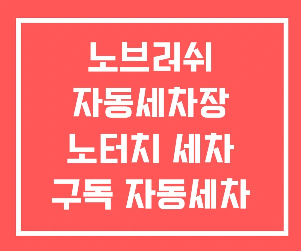 노브러쉬 자동세차장 노터치 세차 구독 자동세차 위치