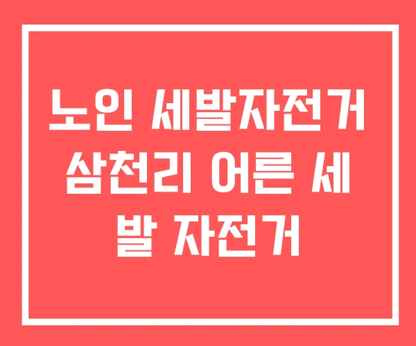 노인 세발자전거 삼천리 어른 세 발 자전거