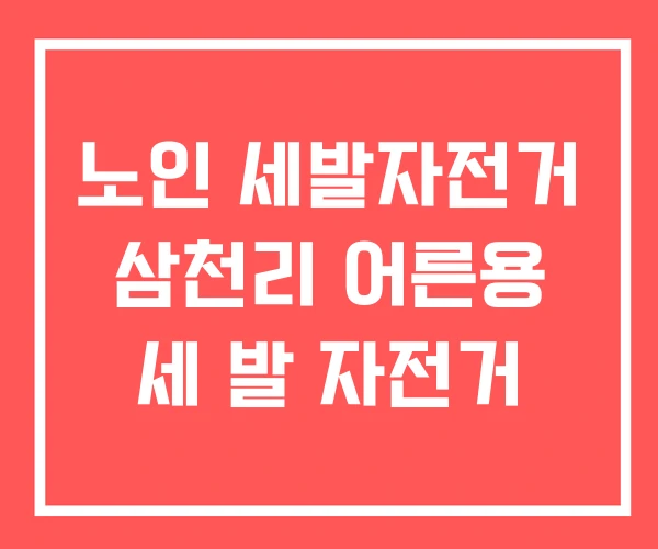 노인 세발자전거 삼천리 어른용 세 발 자전거
