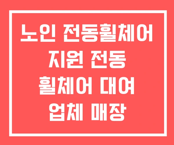 노인 전동휠체어 지원 전동 휠체어 대여 업체 매장