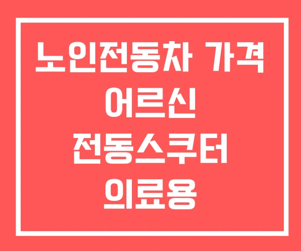 노인전동차 가격 어르신 전동스쿠터 의료용 전동스쿠터