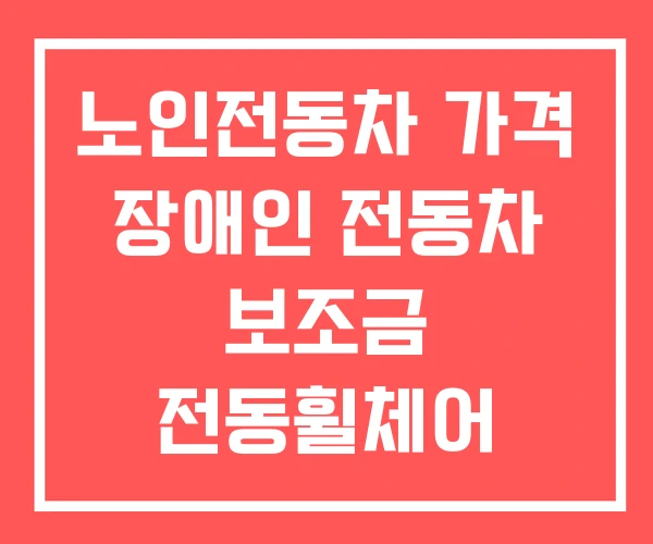 노인전동차 가격 장애인 전동차 보조금 전동휠체어