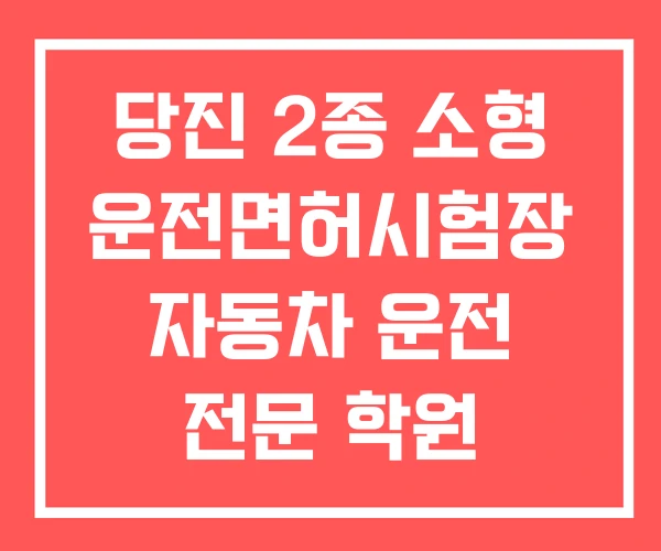 당진 2종 소형 운전면허시험장 자동차 운전 전문 학원