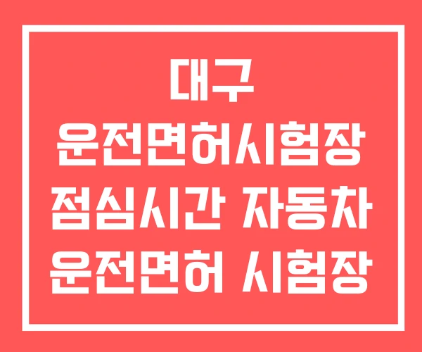 대구 운전면허시험장 점심시간 자동차 운전면허 시험장 칠곡 대구 운전면허시험장 점심시간 자동차 운전면허 시험장 칠곡