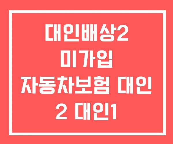 대인배상2 미가입 자동차보험 대인 2 대인1