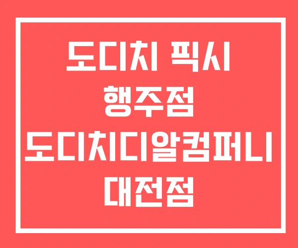 도디치 픽시 행주점 도디치디알컴퍼니 대전점