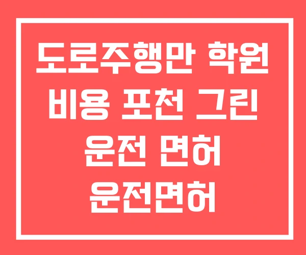도로주행만 학원 비용 포천 그린 운전 면허 운전면허 도로주행만 학원 비용 포천 그린 운전 면허 운전면허