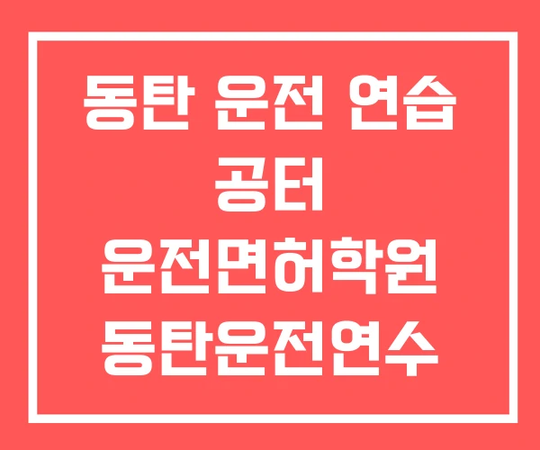 동탄 운전 연습 공터 운전면허학원 동탄운전연수