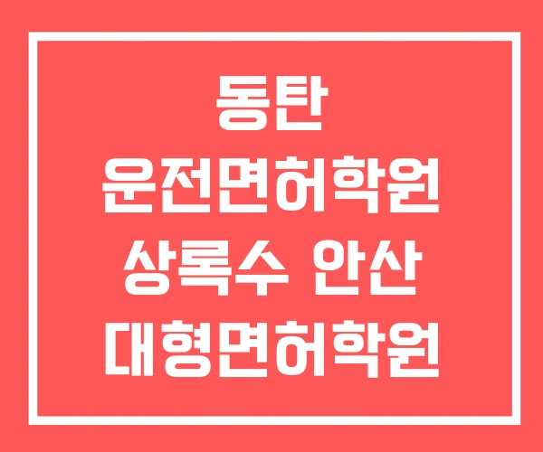동탄 운전면허학원 상록수 안산 대형면허학원