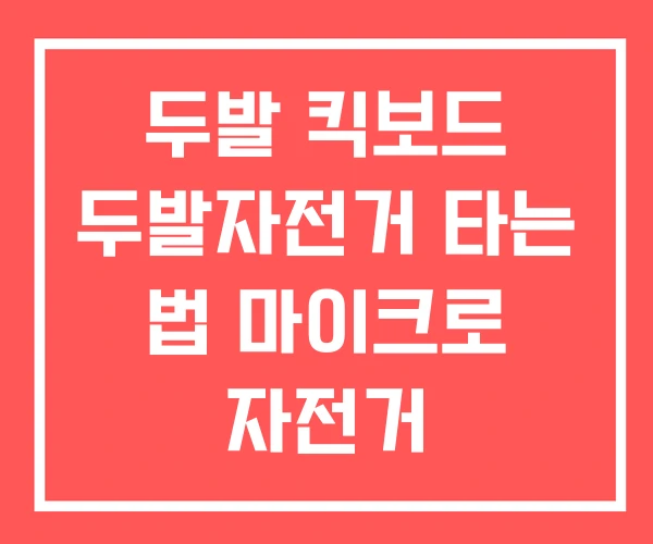 두발 킥보드 두발자전거 타는 법 마이크로 자전거 두발 킥보드 두발자전거 타는 법 마이크로 자전거