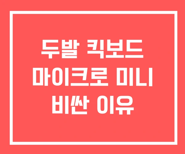 두발 킥보드 마이크로 미니 비싼 이유 두발 킥보드 마이크로 미니 비싼 이유