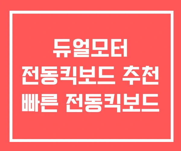 듀얼모터 전동킥보드 추천 빠른 전동킥보드