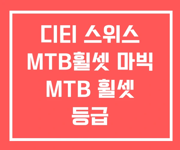 디티 스위스 MTB휠셋 마빅 MTB 휠셋 등급