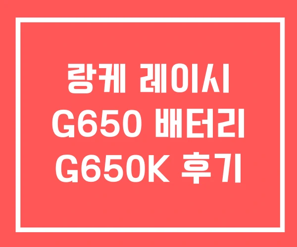 랑케 레이시 G650 배터리 G650K 후기