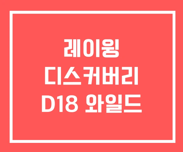 레이윙 디스커버리 D18 와일드