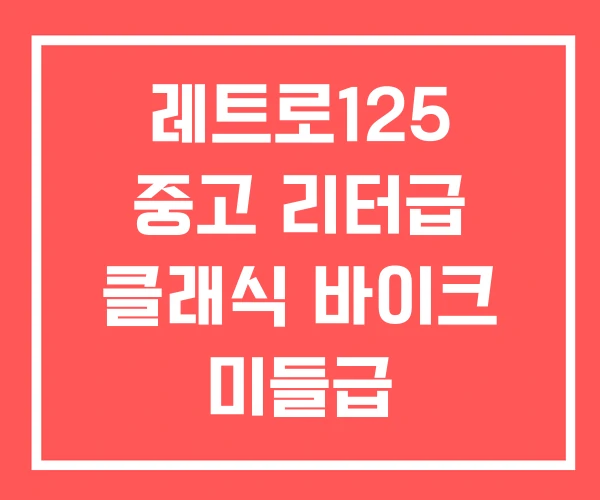 레트로125 중고 리터급 클래식 바이크 미들급