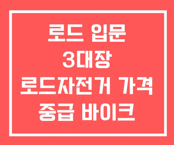로드 입문 3대장 로드자전거 가격 중급 바이크 추천