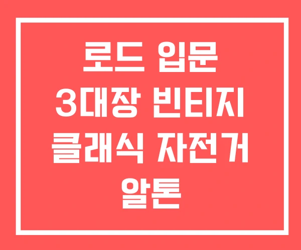 로드 입문 3대장 빈티지 클래식 자전거 알톤