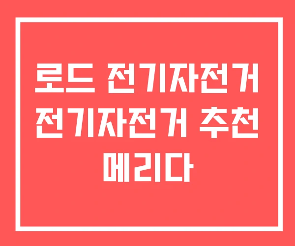 로드 전기자전거 전기자전거 추천 메리다